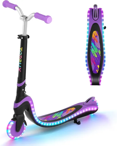 Patinete de 2 ruedas, scooter para niños con ruedas y cubierta iluminadas, altura ajustable, 2 ruedas para niños de 5 a 7 años, scooters para niños