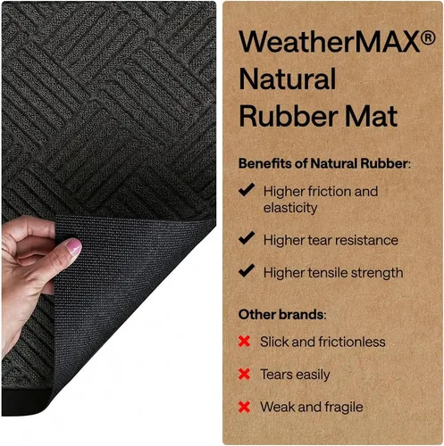 Miniatura 6 de Gorilla Grip WeatherMax - Tapete de pasillo para todas las estaciones, impermeable, 72 x 24 pulgadas, goma natural duradera, resistente a manchas