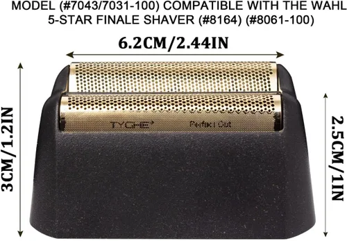 Miniatura 2 de Repuestos de moldeador profesional para afeitadora, lámina dorada y barra de cortadora, compatible con 5 estrellas modelo 7043, dorado