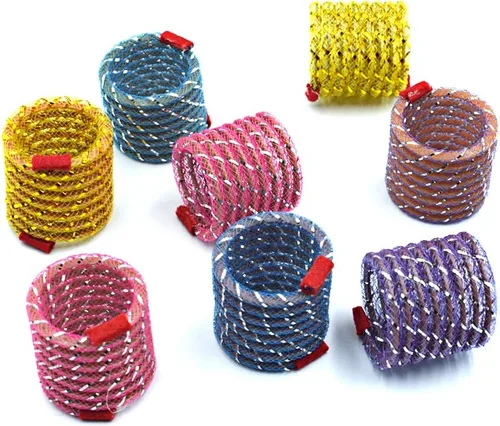 Miniatura 6 de IUHKBH Cat Springs, 4 piezas de juguete colorido para gatos de acción de resorte helicoidal elástico, cosas seguras para gatitos para todos