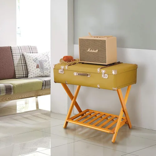 Miniatura 2 de Casual Home estantería para equipaje con estante, madera maciza, Madera, Espresso