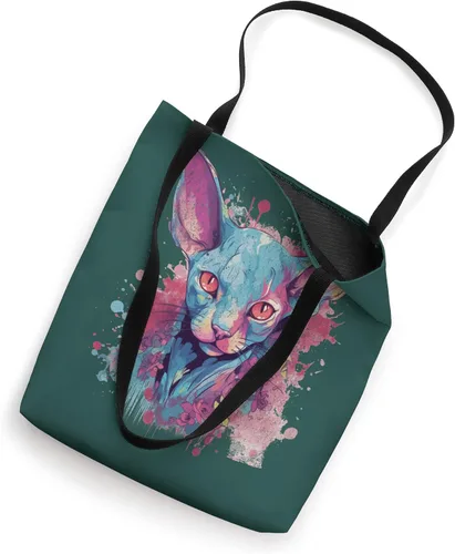 Miniatura 2 de Sphinx Cat Hairless cute kitten colorful animal lover retro bolso de mano