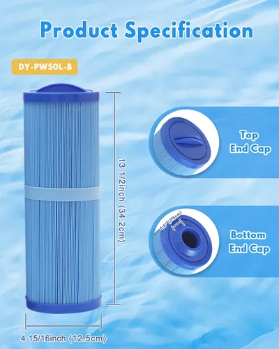 Miniatura 2 de Filtro SPA de repuesto de 5 micras plisado para bañera de hidromasaje 50 pies cuadrados (paquete de 2) para PWW50L PWW50L-M 4CH-949 4CH-949RA