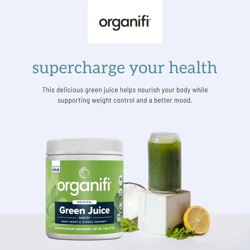 Miniatura 3 de Suplemento para comidas Green Juice (9,5 oz) 30 días de suministro, por Organifi Polvo ecológico vegano por Organifi, 1