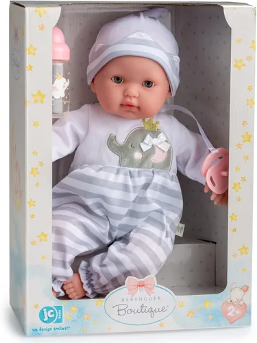 Miniatura 2 de Muñecos bebé gemelos de cuerpo blando de Berenguer Boutique (15 pulgadas), muñeca sencilla, 15 pulgadas Set básico gris