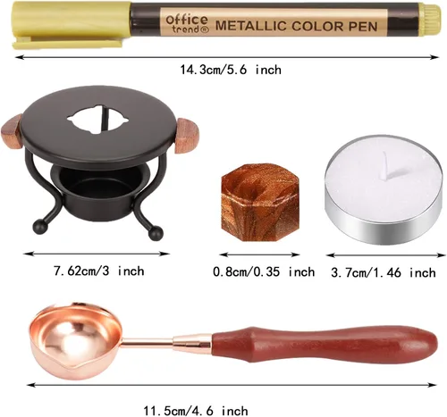 Miniatura 2 de YIPLED Kit de cera de sellado, 310 piezas con cuentas, 2 bolígrafos, calentador, cuchara de sello y velas para sellado de cartas, sobres