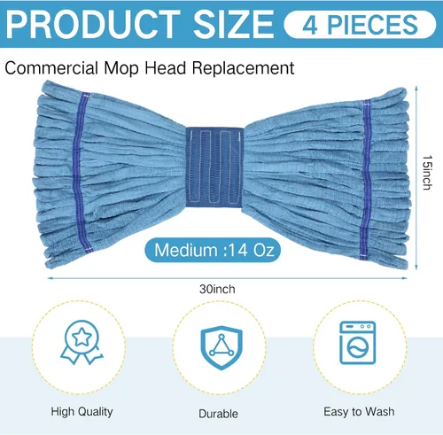 Miniatura 2 de Lallisa 4 piezas de repuesto para cabezal de trapeador comercial, de microfibra, industriales, de microfibra, repuestos para limpieza de suelos