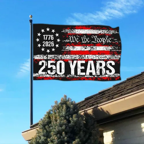 Miniatura 7 de NASIAN Bandera de Aniversario Americana de 250 Años de 3 Capas, Bandera Patriótica del 250º Aniversario de EE. UU., Bandera del 4 de Julio "We The