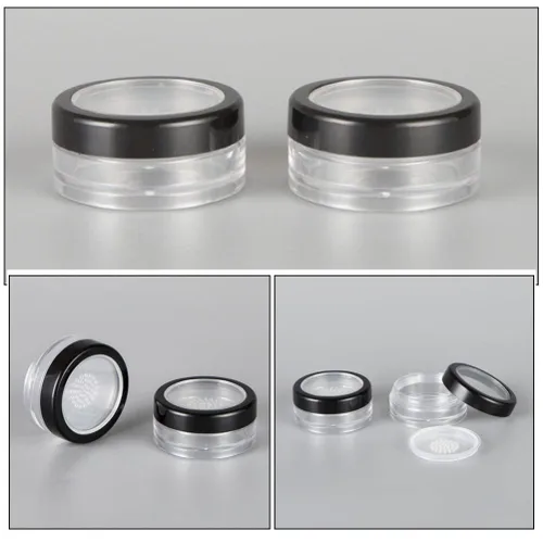Miniatura 5 de FOMIYES Recipientes de polvo de maquillaje con tamiz y tapas, caja de polvo suelta vacía para polvo, estuche para polvos de cosméticos (0.35 oz), 4