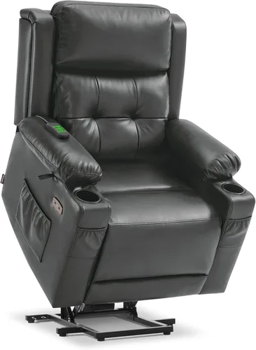 Miniatura 11 de MCombo Lay Flat 7661 - Silla reclinable con triple motor y calefacción y masaje, reposacabezas ajustable para personas mayores, posición infinita