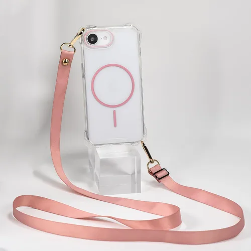 Miniatura 28 de Funda Magnética Cruzada para iPhone 17 Pro, Naranja, Marco Suave Magnético Transparente PC Trasero A Prueba de Golpes Funda Protectora para Teléfono
