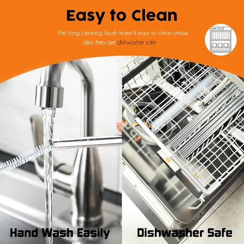 Miniatura 6 de ALINK Pajitas de acero inoxidable para botella de agua Owala FreeSip Sway de 30 onzas, paquete de 6 popotes de repuesto de metal reutilizables solo