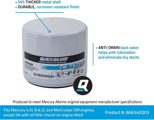 Miniatura 7 de Quicksilver 866340Q03 Oil Filter for