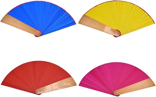 Enjoyer Ventilador plegable mágico: cuatro colores, ventilador mágico que cambia de color, trucos de magia de primer plano, accesorios de escenario,