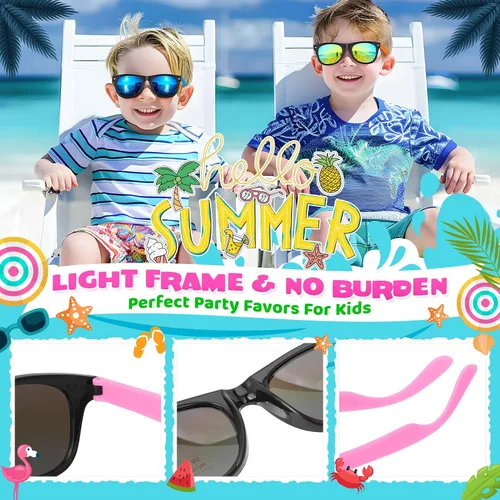 Miniatura 5 de Gafas de sol para niños a granel, gafas de sol de neón con protección UV400, niños y niñas, recuerdos de fiesta para niños, suministros de fiesta