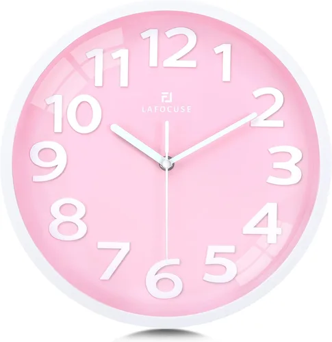 Miniatura 11 de Lafocuse Moderno reloj de pared gris con números grandes 3D silencioso sin Tic Tac, 11.8 in, fácil de leer, decorativo para sala de estar