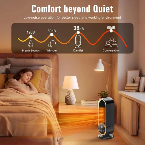 Miniatura 4 de Calentadores de espacio para uso en interiores con control remoto, calefacción eficiente en 2 segundos, protección contra sobrecalentamiento e