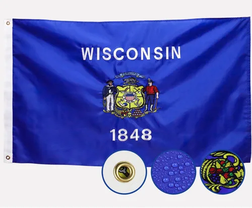 Miniatura 21 de Bandera del estado de Nuevo México de doble cara 3 x 5 para exteriores, las banderas NM de larga duración, nailon 210D resistente, rayas cosidas