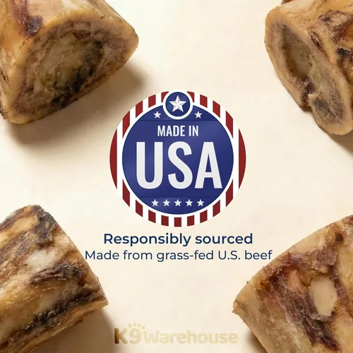 Miniatura 2 de K9warehouse Huesos de médula de carne de Estados Unidos para perros, huesos de perro de larga duración para masticadores agresivos, golosinas