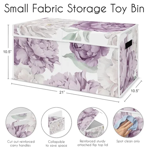 Miniatura 7 de Sweet Jojo Designs Caja de almacenamiento plegable de juguetes con tapa para habitación de bebé, habitación de niños, marfil, bohemio, vintage