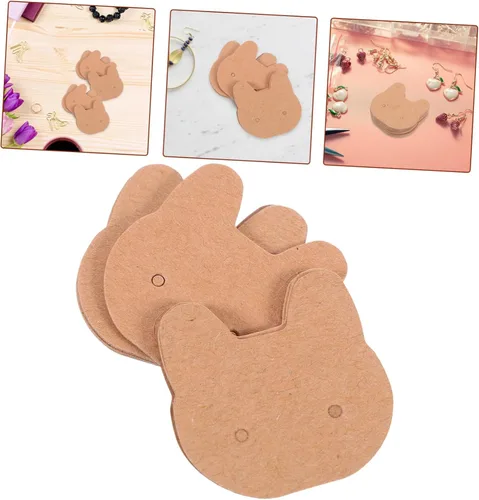Miniatura 7 de IMIKEYA 200pcs Paper Earring Cards Hair Clip Kraft Cards Jewelry Display Tags Earring Paper Tags Necklace Display Cards Earring Cards with Hole