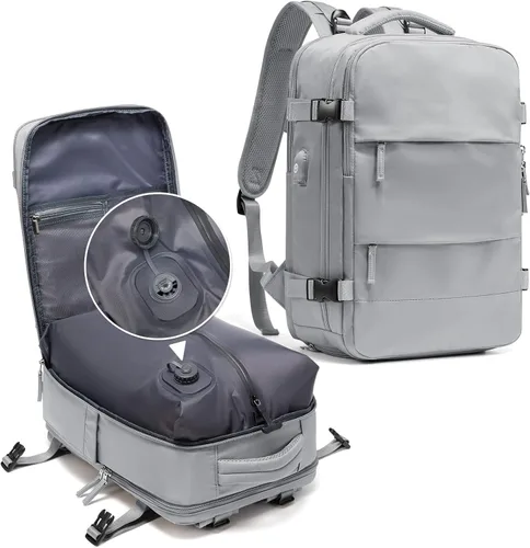 Miniatura 74 de coowoz Mochila grande de viaje para mujeres y hombres, mochila de transporte, mochila para senderismo impermeable, mochila deportiva para Rosa