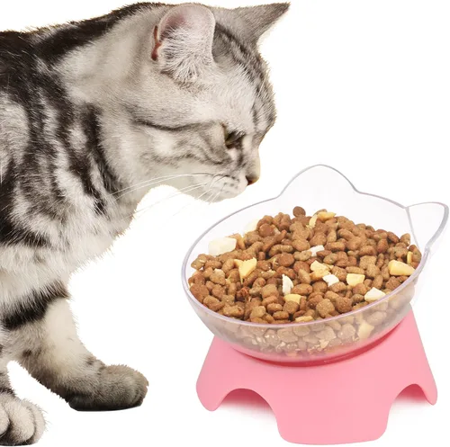 Miniatura 7 de MILIFUN Cuencos elevados de comida para gatos con soporte, platos para gatos para comida o agua, cuenco inclinado, plato para mascotas con soporte