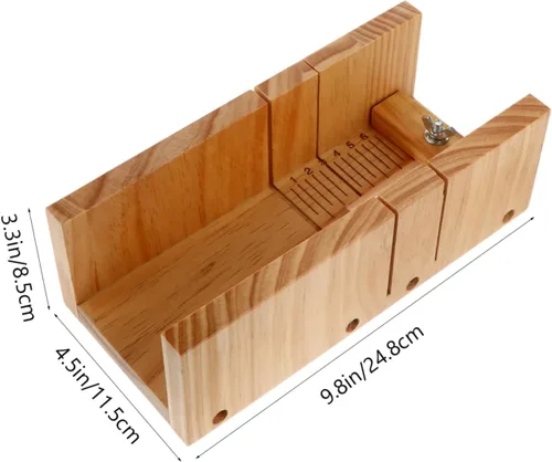 Miniatura 2 de KAILIKETIY 1 juego de moldes de madera para cortar jabón con cortador recto ondulado mango de madera ergonómico herramienta para cortar jabón fácil