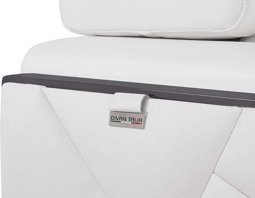 Miniatura 10 de BlackJack Furniture Gianni - Sofá de cuero italiano de grano superior con reposacabezas ajustables de 9 posiciones, patrón geométrico contemporáneo