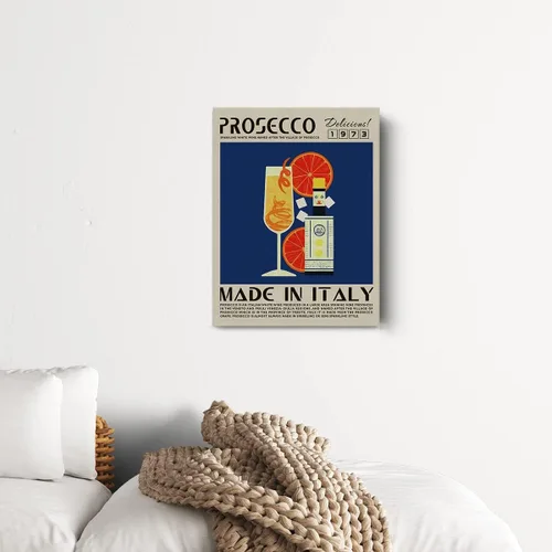Miniatura 3 de Divertida impresión en lienzo de cóctel Prosecco Art Wall Painting Posters de 12 x 15 pulgadas, decoración moderna para el hogar, cocina, bar