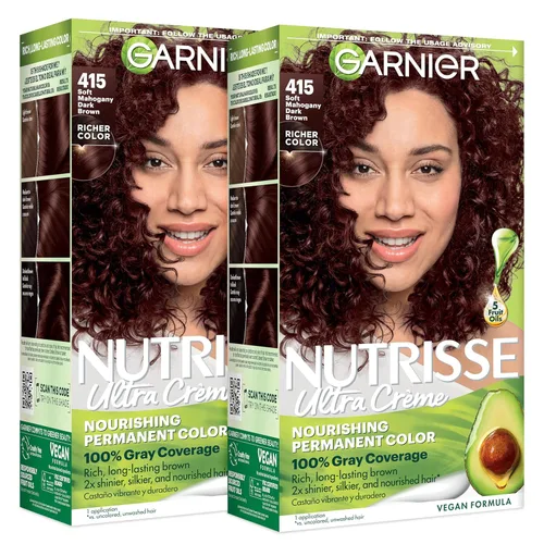 Miniatura 45 de Garnier Nutrisse - Tinte permanente en crema nutritiva para el cabello, 73 rubio dorado oscuro (Honey Dip), 2 unidades (el empaque puede variar)