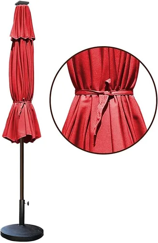 Miniatura 7 de EliteShade USA - Sombrilla solar de 9 pies / 2.74 metros, con 80 luces LED para patio, mesa al aire libre, con ventilación, logo rojo, no se