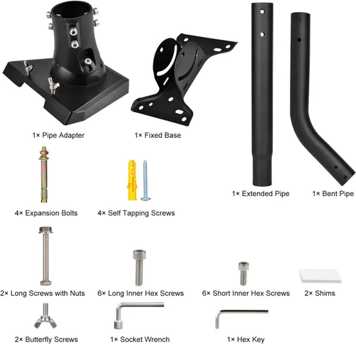 Miniatura 8 de Soporte de poste de pared para Starlink Standard 4/4X/Gen 3, kit de montaje de poste con adaptador de tubo ajustable para placa Starlink Standard