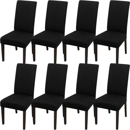 Miniatura 118 de JQinHome Juego de 8 fundas para sillas de comedor, fundas de alta elasticidad extraíbles y lavables, fundas protectoras de asiento para silla