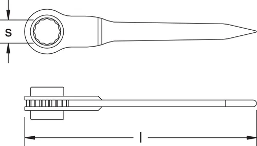 Miniatura 2 de CS Unitec Llave de trinquete sin chispas Extremo puntero Enchufe de 1-13/16 pulgadas Certificado TUV Bronce de aluminio No magnética