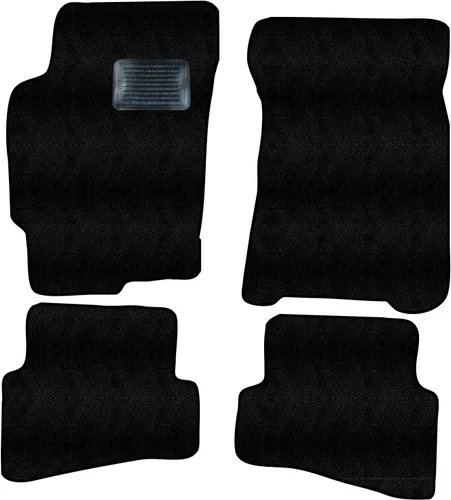 Alfombrillas delanteras y traseras de ajuste personalizado, color negro, compatibles con Mazda 626 2002 2001 2000 1999 1998 | Custom Fit, Black,