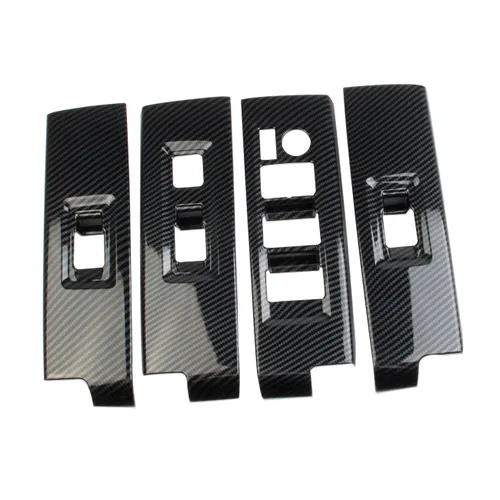 Miniatura 2 de Cubierta de panel de interruptor de elevación de ventana de puerta de fibra de carbono Accesorios para Toyota Tundra 2022-2026 Sequoia 2023-2026