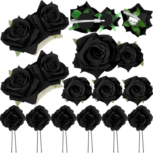 Waydress 12 pinzas para el pelo con diseño de rosas, broches florales de flores mexicanas, accesorios para mujeres, regalos del día de la madre,