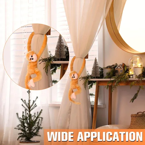 Miniatura 4 de Chivao Mono de peluche colgante con cierres de para adultos, regalo para decoración de fiestas (20 pulgadas, marrón, caqui, paquete de 8)