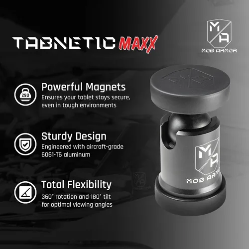 Miniatura 3 de Mob Armor Tabnetic Maxx - Soporte magnético universal para tableta, para camiones, automóviles, caravanas, equipo pesado, montaje adhesivo