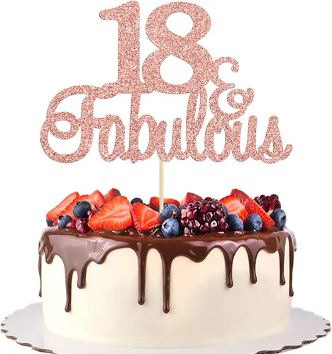 Miniatura 15 de Gyufise 1 decoración de pastel de 10 y fabulosa decoración de pastel de oro rosa con purpurina de diez y fabulosos adornos para tartas de feliz 10º