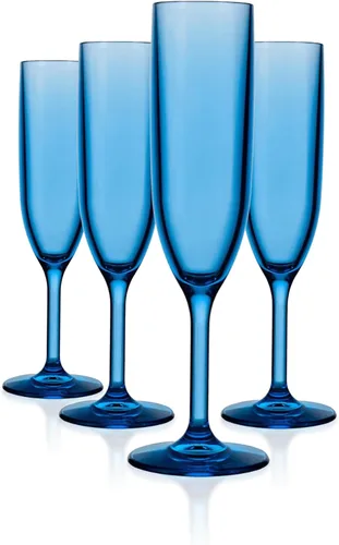 Miniatura 11 de DRINIQUE Copas de champán irrompibles (juego de 4) 6oz clásicas inastillables, reutilizables, copa de champán - transparente