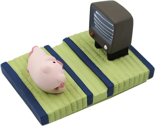 Miniatura 9 de Suillty Soporte de teléfono celular de escritorio de gato lindo de resina para iPhone Xs/Max/XR/X/8/6 Plus (oso)