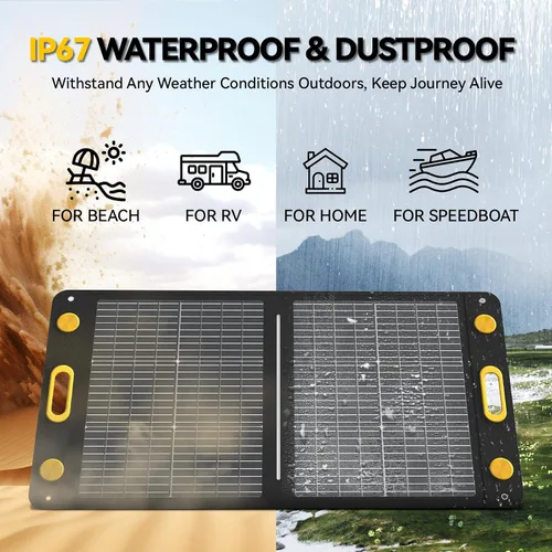 Miniatura 8 de Panel solar portátil bifacial de 100 W, panel solar plegable resistente a la flexión de 100 vatios 22 V, cargador solar monocristalino para estación