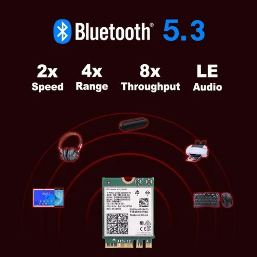 Miniatura 5 de WiFi 6E AX210 NGW Tarjeta inalámbrica M.2 2230/NGFF WiFi 6E módulo para portátil con Bluetooth 5.3, adaptador de chip WiFi AX210 Tri-Band de 5400