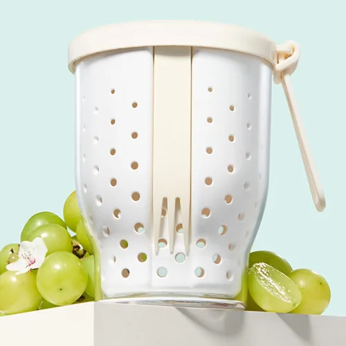 Miniatura 10 de Vasos de frutas de viaje de 25 onzas para automóvil, taza de almacenamiento de ensalada de frutas con tenedor y tapas, recipientes reutilizables a
