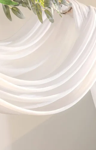 Miniatura 3 de YYHUAWU Arco de boda drapeado tela de gasa de 20 pies, cortinas de tela de gasa rubor, cortinas de cenador, ceremonia de boda, recepción, decoración
