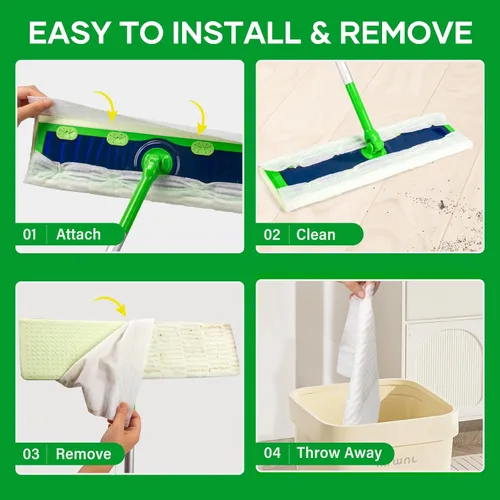 Miniatura 6 de Paquete de 60 paños de barrido en seco para Swiffer Sweeper XL de repuesto, almohadillas desechables que absorben el polvo, no lavables y sin