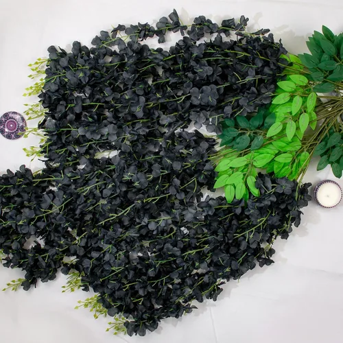 Miniatura 4 de Paquete de 12 flores colgantes de glicina artificial, guirnalda de flores de glicina falsas, enredaderas de seda, decoración de ratán para el hogar