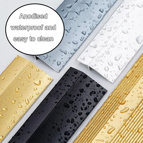 Miniatura 3 de Tiras autoadhesivas para cubrir el suelo, tira de umbral de transición de piso de aluminio de madera a azulejo, tira de puerta duradera y fácil